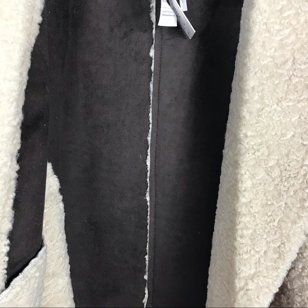 Treasure and Bond Moto Bomber Shearling Mixed Media Jacket Coat Size Large - Picture 6 of 8